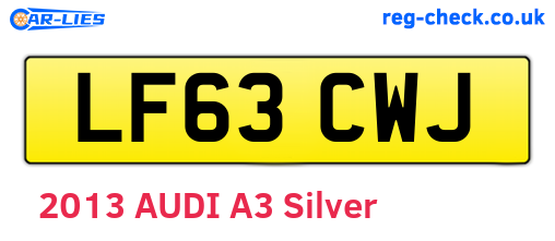 LF63CWJ are the vehicle registration plates.