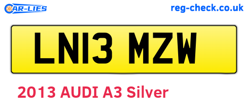 LN13MZW are the vehicle registration plates.