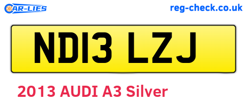 ND13LZJ are the vehicle registration plates.