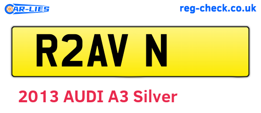 R2AVN are the vehicle registration plates.