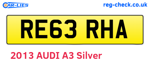 RE63RHA are the vehicle registration plates.