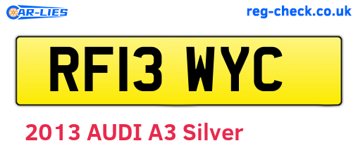 RF13WYC are the vehicle registration plates.