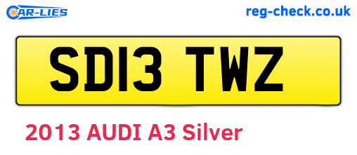 SD13TWZ are the vehicle registration plates.