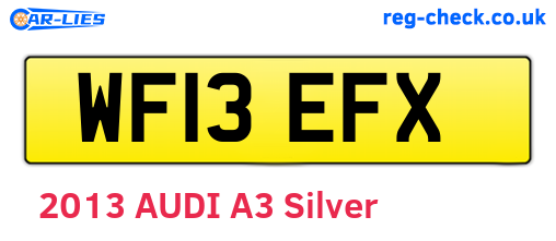 WF13EFX are the vehicle registration plates.