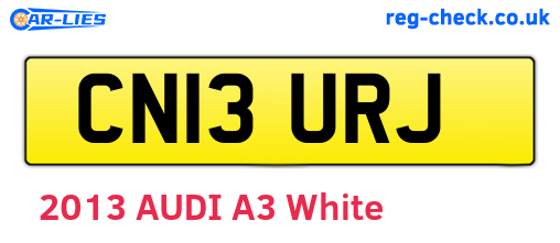 CN13URJ are the vehicle registration plates.