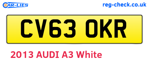CV63OKR are the vehicle registration plates.