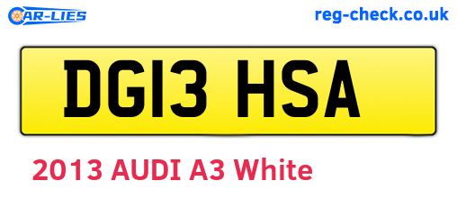 DG13HSA are the vehicle registration plates.