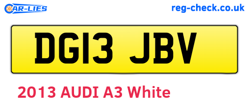 DG13JBV are the vehicle registration plates.