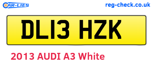 DL13HZK are the vehicle registration plates.