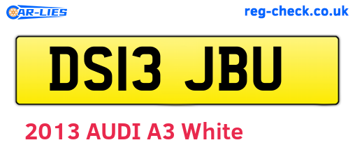DS13JBU are the vehicle registration plates.