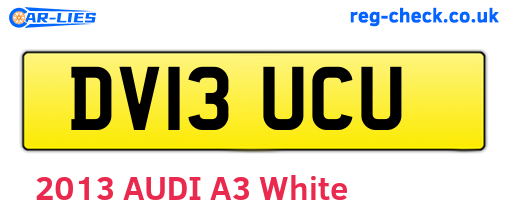 DV13UCU are the vehicle registration plates.