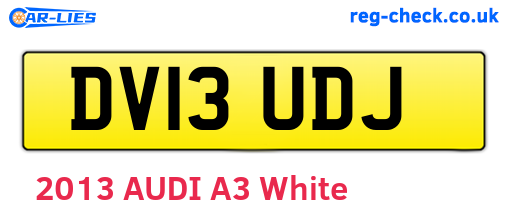 DV13UDJ are the vehicle registration plates.