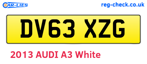 DV63XZG are the vehicle registration plates.
