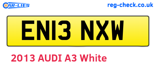 EN13NXW are the vehicle registration plates.