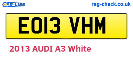 EO13VHM are the vehicle registration plates.