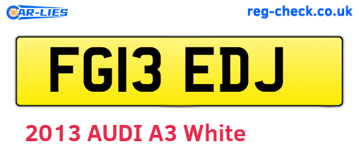 FG13EDJ are the vehicle registration plates.