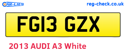 FG13GZX are the vehicle registration plates.