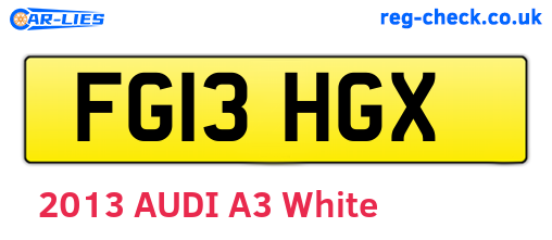 FG13HGX are the vehicle registration plates.