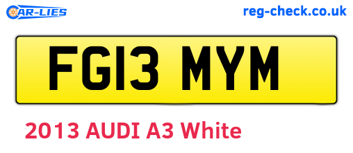 FG13MYM are the vehicle registration plates.