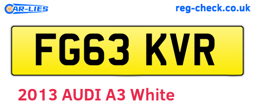 FG63KVR are the vehicle registration plates.