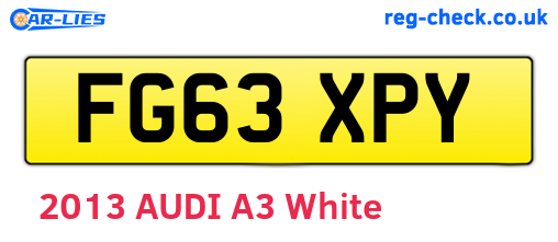 FG63XPY are the vehicle registration plates.