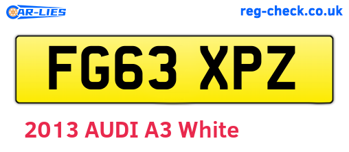 FG63XPZ are the vehicle registration plates.