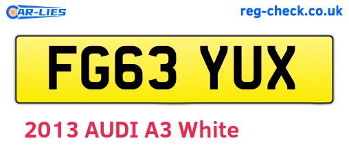 FG63YUX are the vehicle registration plates.