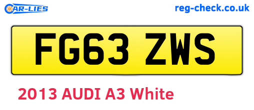 FG63ZWS are the vehicle registration plates.