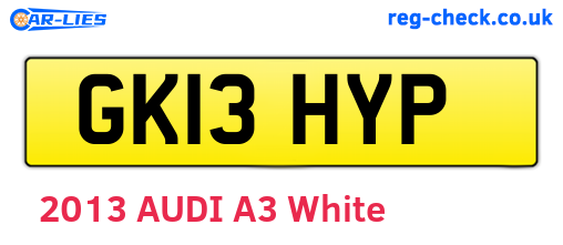 GK13HYP are the vehicle registration plates.