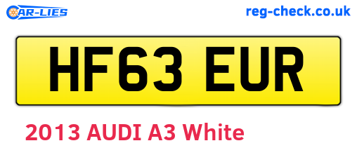 HF63EUR are the vehicle registration plates.