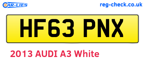 HF63PNX are the vehicle registration plates.