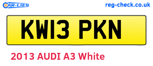 KW13PKN are the vehicle registration plates.