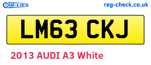 LM63CKJ are the vehicle registration plates.