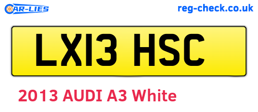 LX13HSC are the vehicle registration plates.