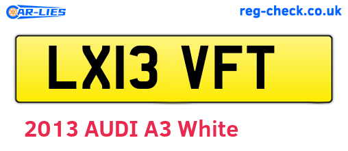 LX13VFT are the vehicle registration plates.