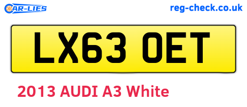 LX63OET are the vehicle registration plates.