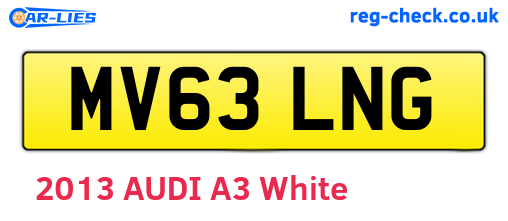 MV63LNG are the vehicle registration plates.