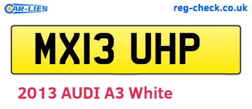MX13UHP are the vehicle registration plates.