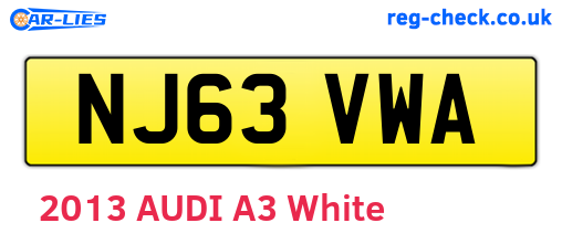 NJ63VWA are the vehicle registration plates.
