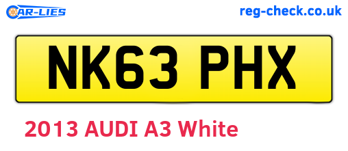 NK63PHX are the vehicle registration plates.