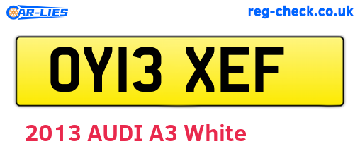 OY13XEF are the vehicle registration plates.