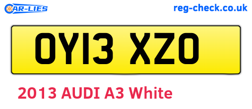 OY13XZO are the vehicle registration plates.