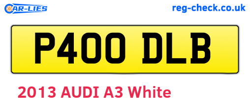 P400DLB are the vehicle registration plates.