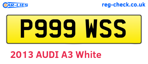 P999WSS are the vehicle registration plates.