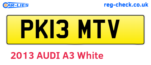 PK13MTV are the vehicle registration plates.