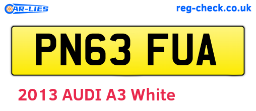 PN63FUA are the vehicle registration plates.