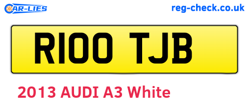 R100TJB are the vehicle registration plates.