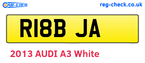 R18BJA are the vehicle registration plates.