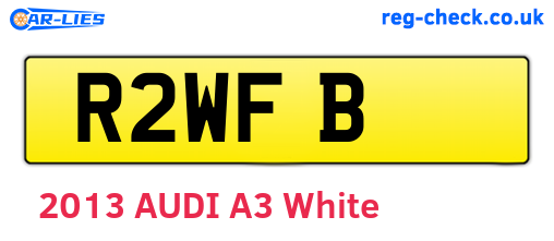 R2WFB are the vehicle registration plates.