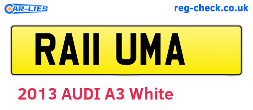 RA11UMA are the vehicle registration plates.